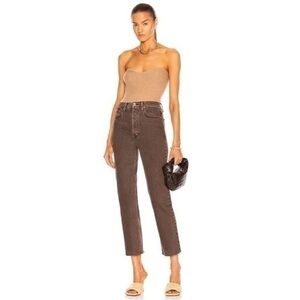 RE/DONE 70s Ultra High-Rise Stove Pipe‎ Jeans in Washed Chocolate Size 29 NWT